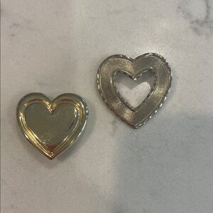 Darling vintage set of gold heart pins-trending for fall!